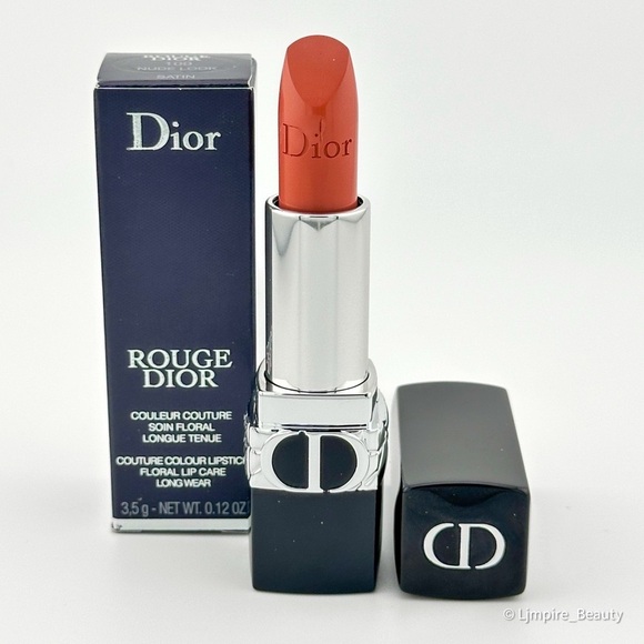 Nude Look 🆕 DIOR Rouge Dior Refillable Lipstick in Color: 100 Satin Finish NIB - Picture 4 of 10